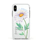 Personalised Daisies Apple iPhone Xs Impact Case White Edge on Silver Phone