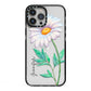 Personalised Daisies iPhone 13 Pro Max Black Impact Case on Silver phone