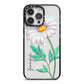 Personalised Daisies iPhone 14 Pro Max Black Impact Case on Silver phone