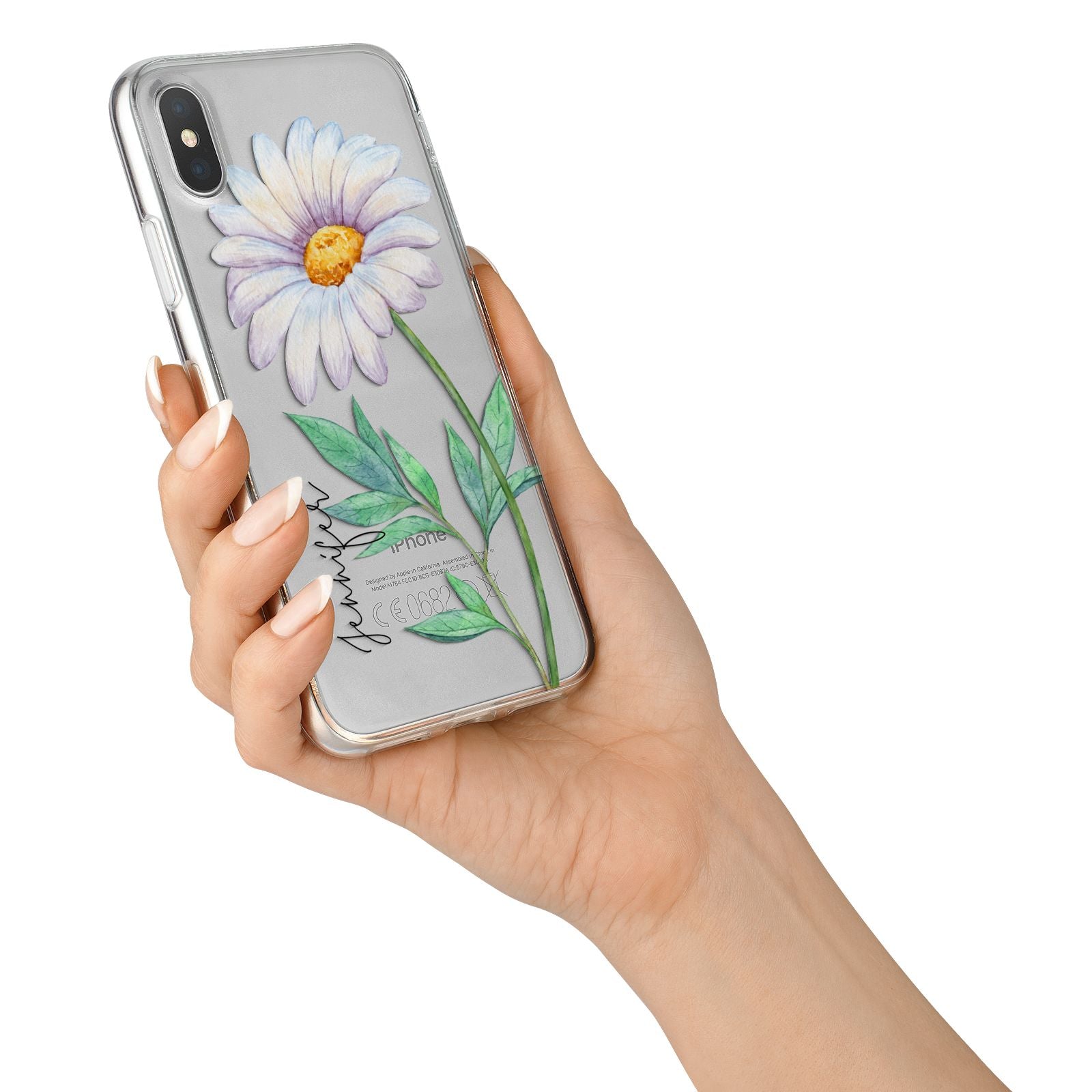 Personalised Daisies iPhone X Bumper Case on Silver iPhone Alternative Image 2