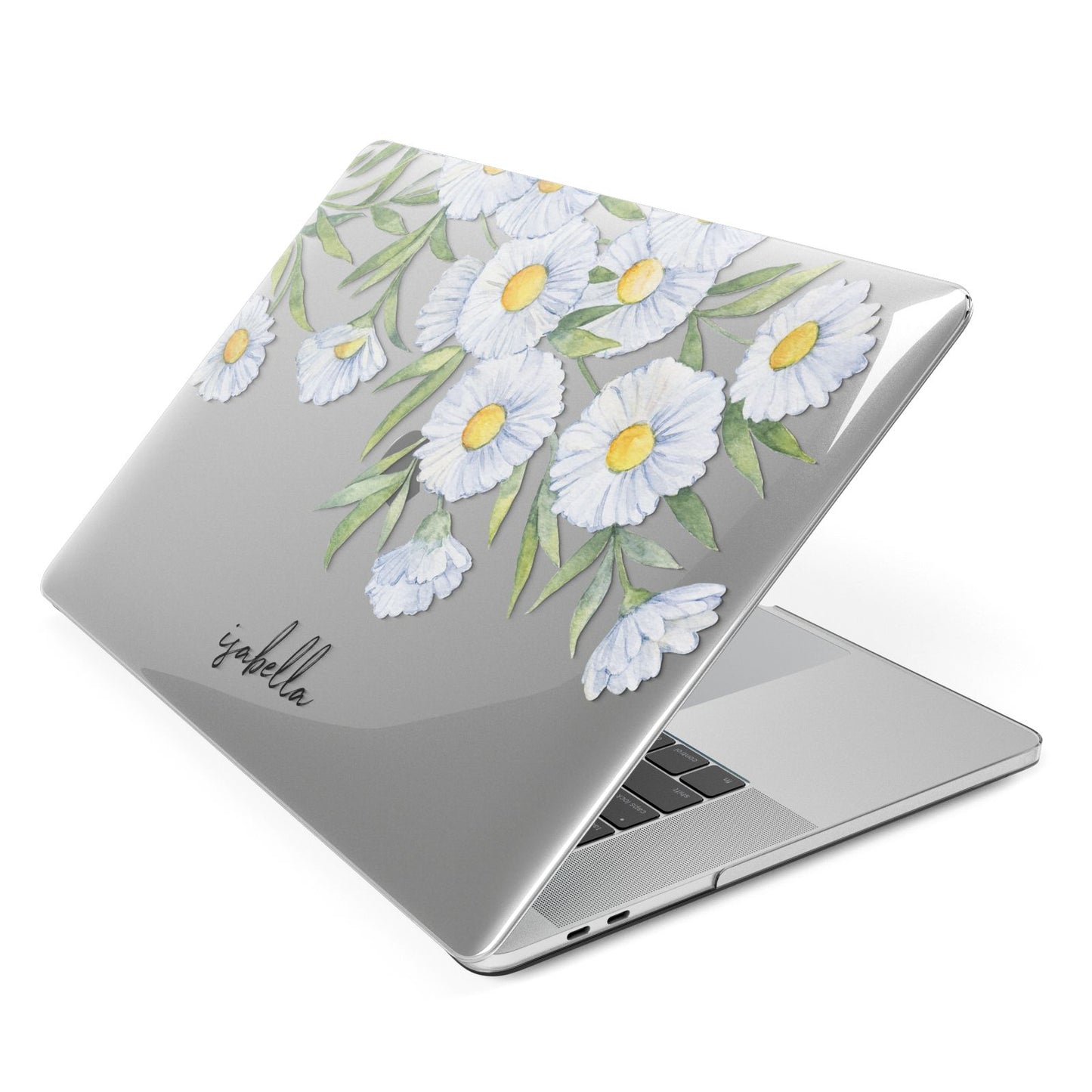 Personalised Daisy Flower Apple MacBook Case Side View