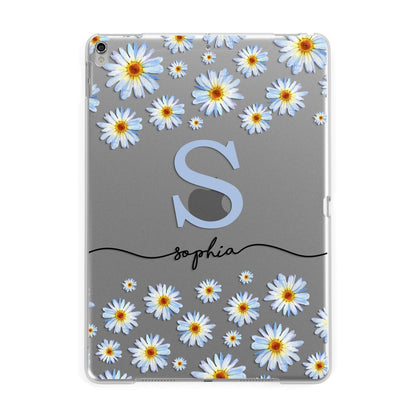 Personalised Daisy Initial Name Apple iPad Silver Case