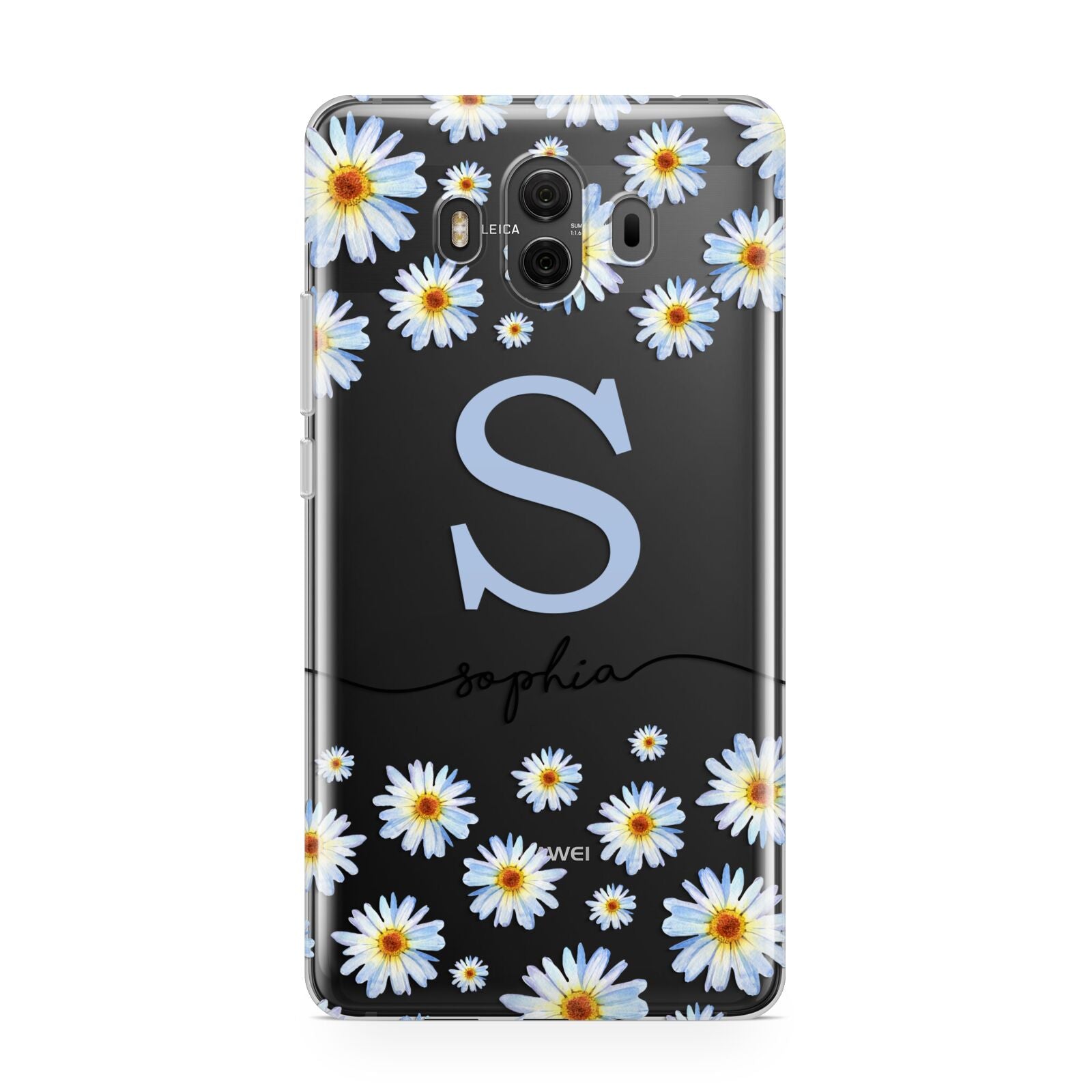 Personalised Daisy Initial Name Huawei Mate 10 Protective Phone Case