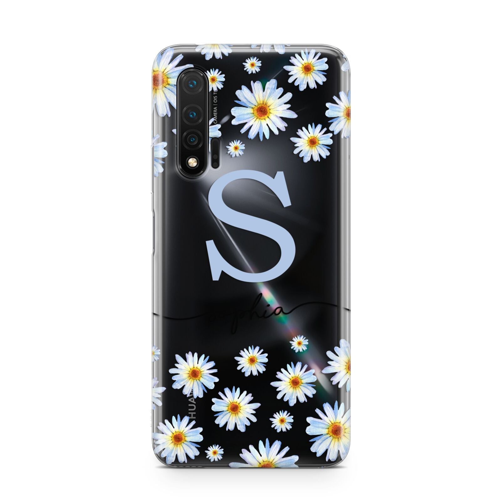 Personalised Daisy Initial Name Huawei Nova 6 Phone Case