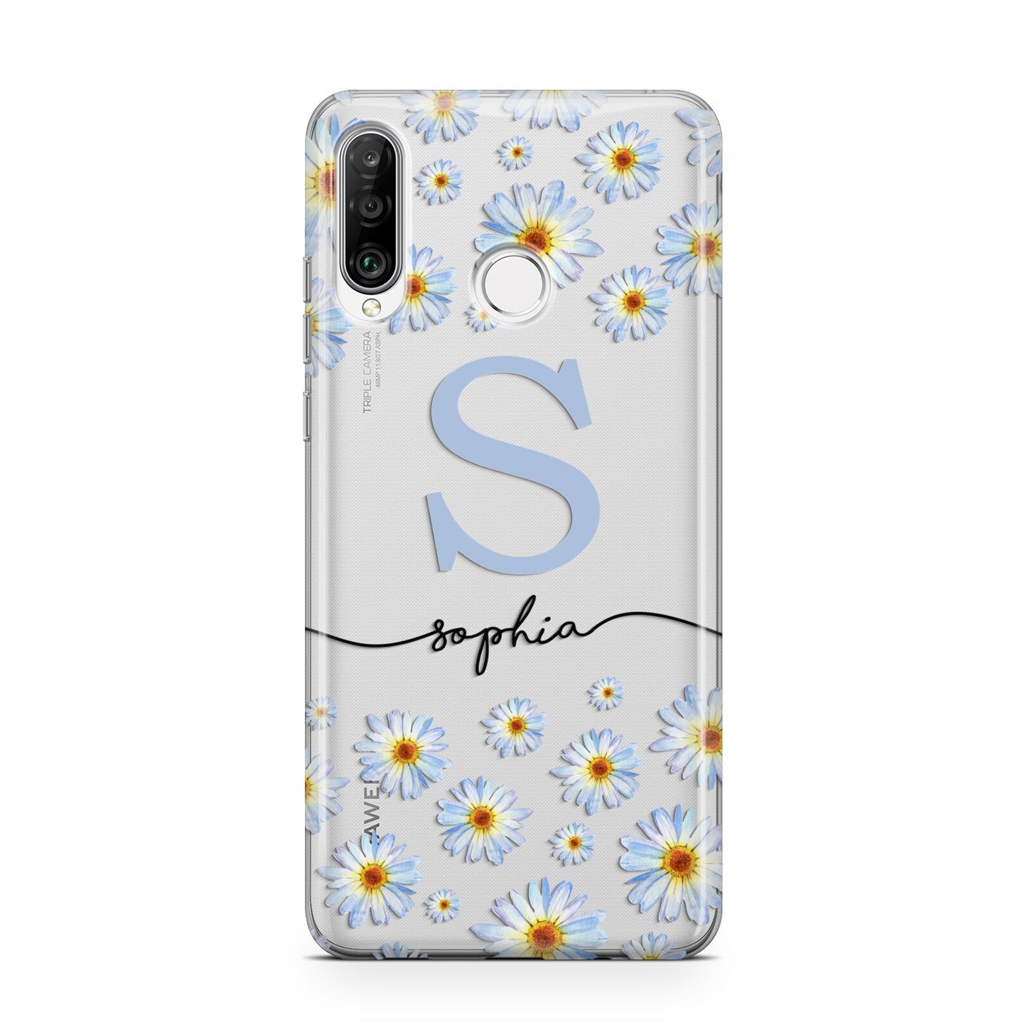 Personalised Daisy Initial Name Huawei P30 Lite Phone Case