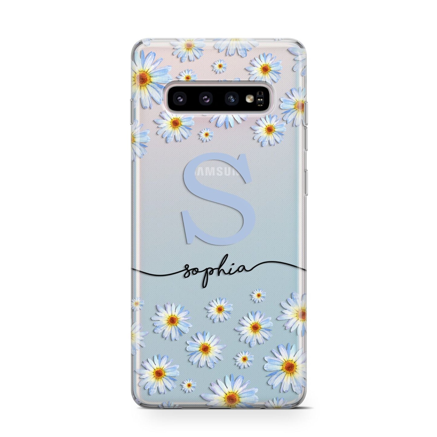 Personalised Daisy Initial Name Protective Samsung Galaxy Case