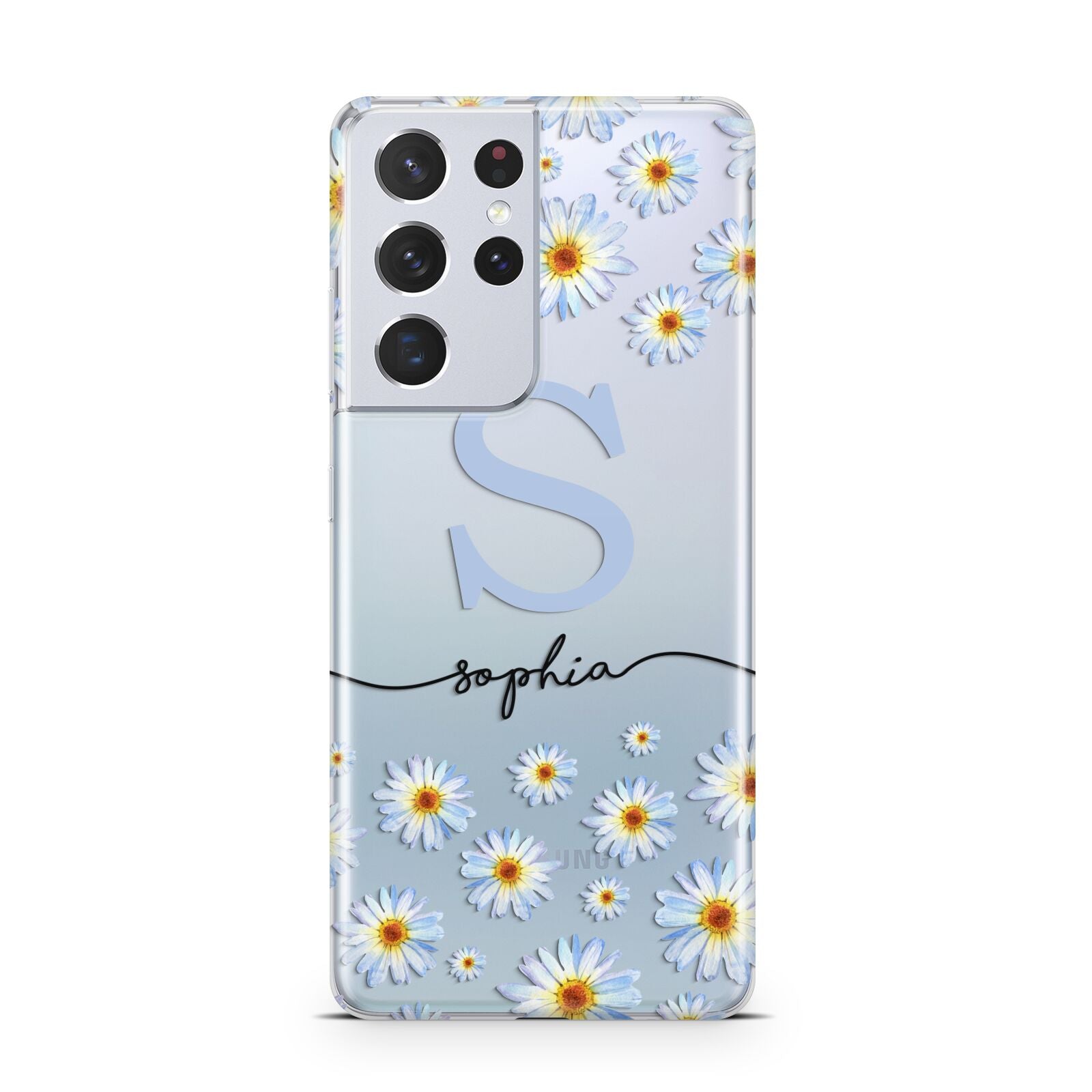 Personalised Daisy Initial Name Samsung S21 Ultra Case