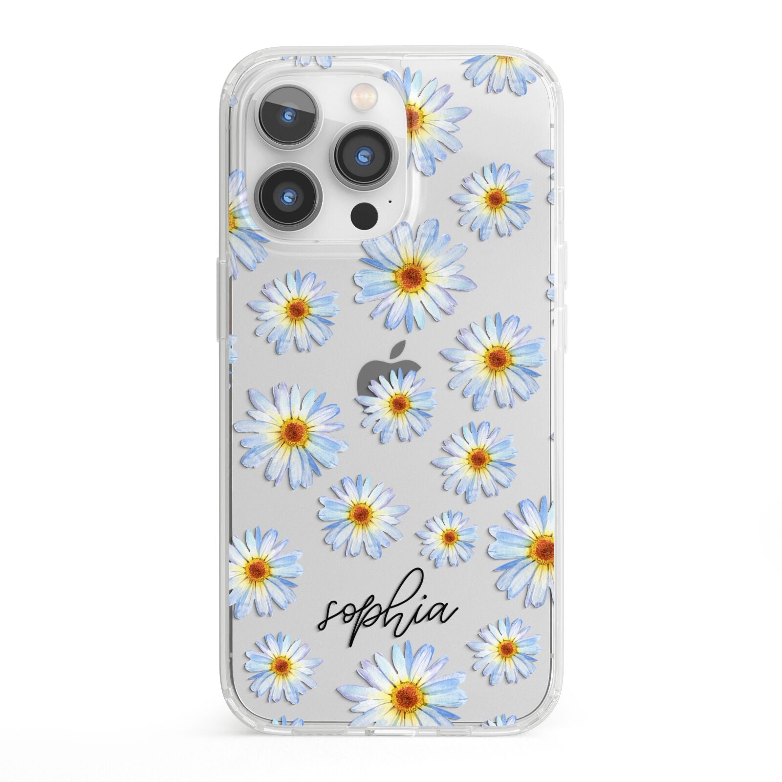 Personalised Daisy iPhone 13 Pro Clear Bumper Case