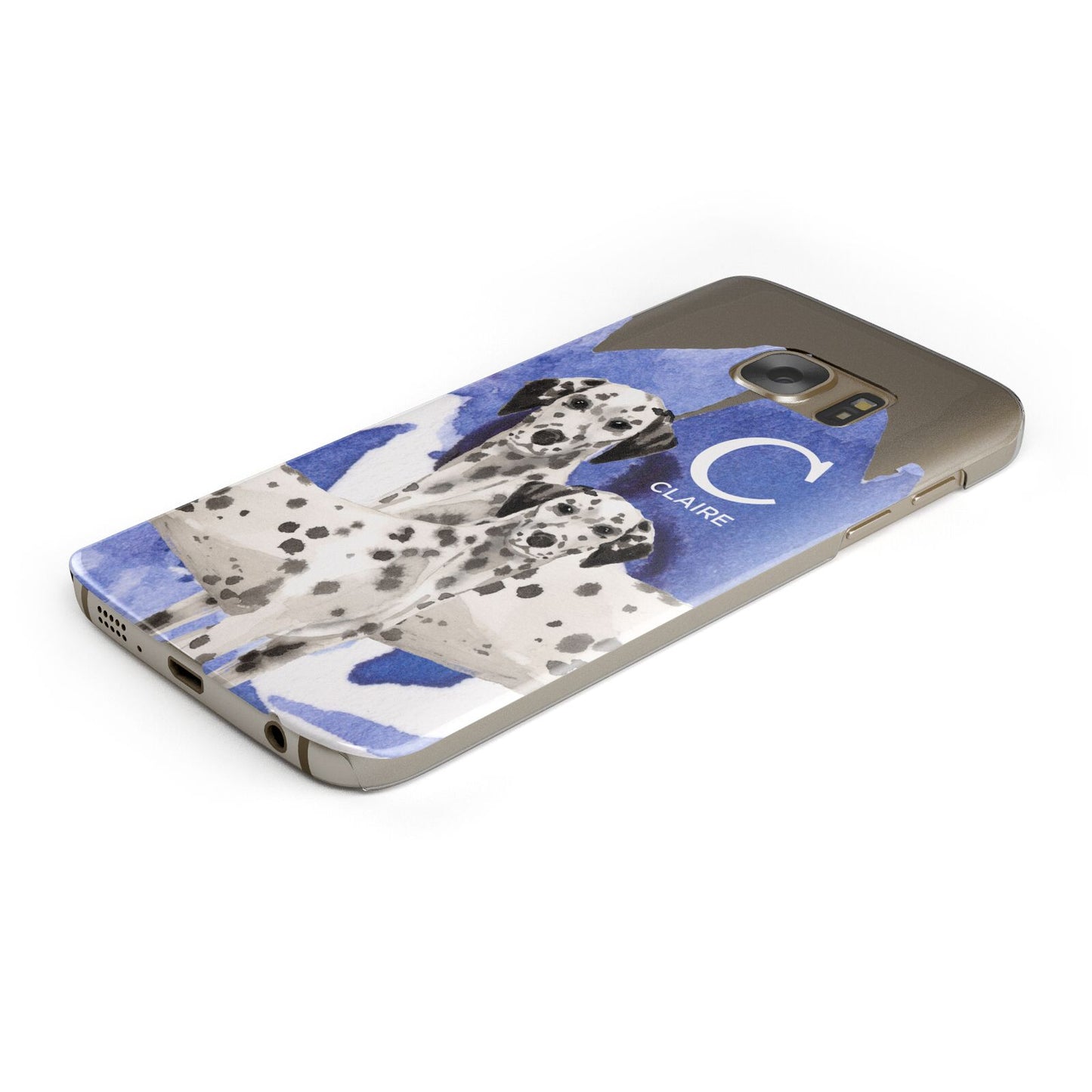 Personalised Dalmatian Protective Samsung Galaxy Case Angled Image