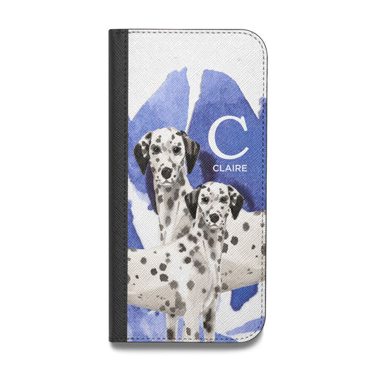 Personalised Dalmatian Vegan Leather Flip Samsung Case