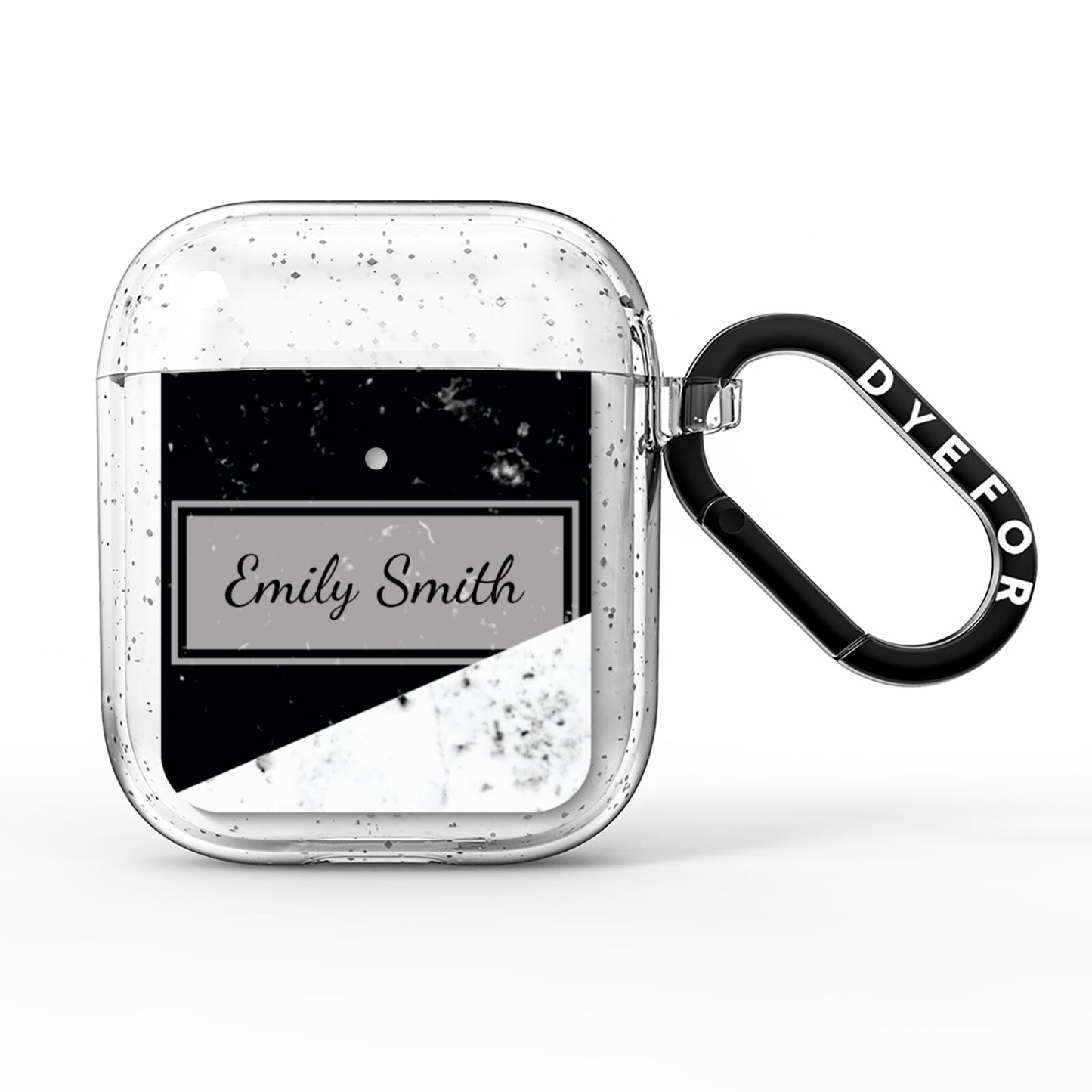 Personalised Day Night Marble Name Initials AirPods Glitter Case