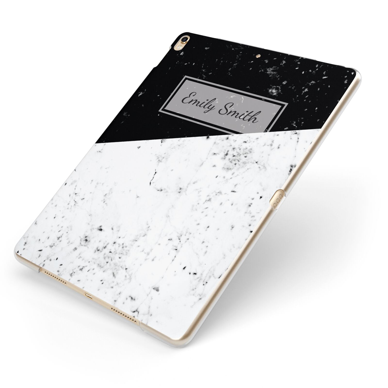 Personalised Day Night Marble Name Initials Apple iPad Case on Gold iPad Side View