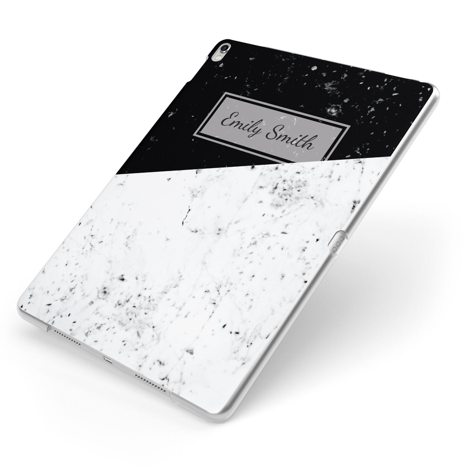 Personalised Day Night Marble Name Initials Apple iPad Case on Silver iPad Side View