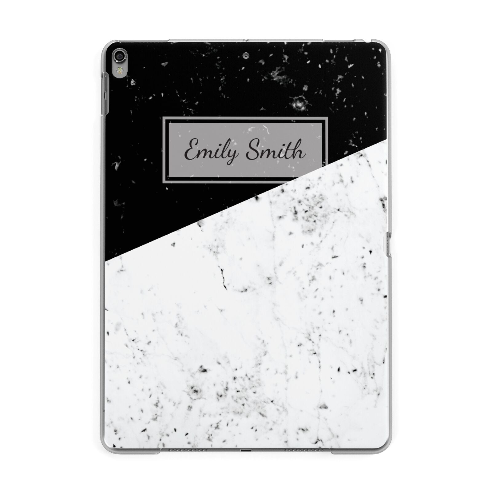 Personalised Day Night Marble Name Initials Apple iPad Grey Case