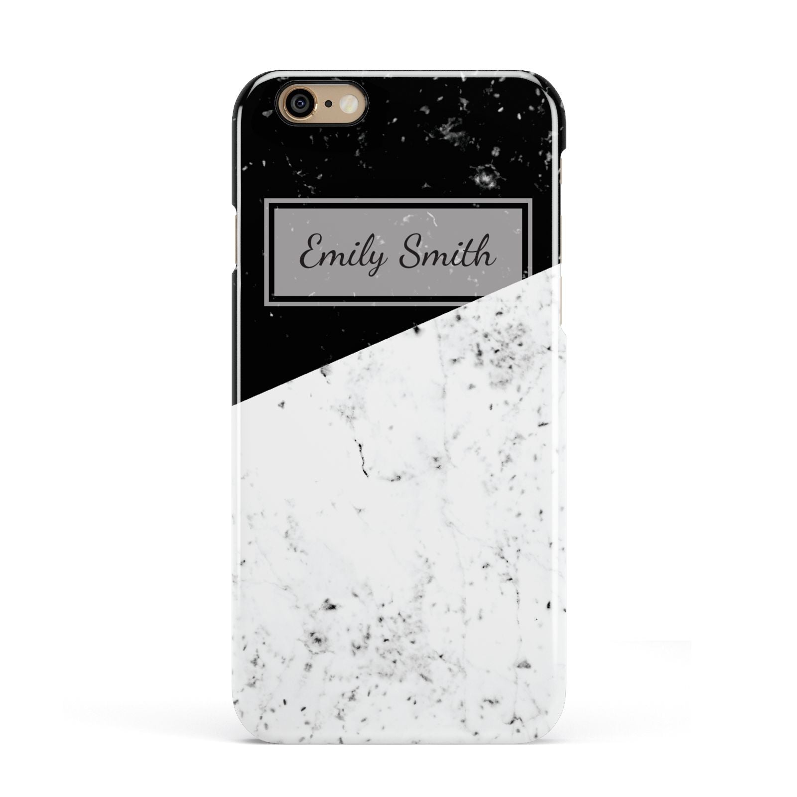 Personalised Day Night Marble Name Initials Apple iPhone 6 3D Snap Case