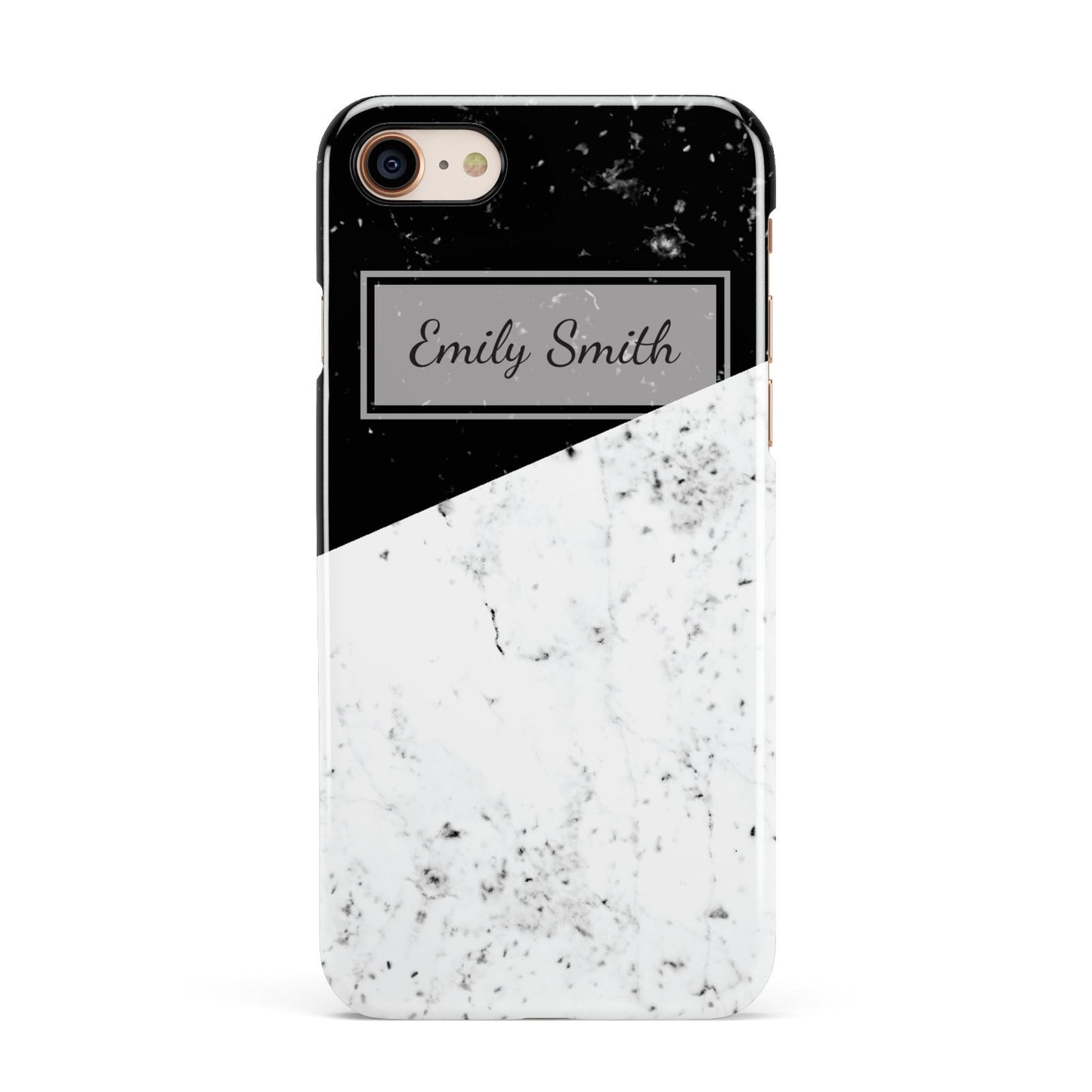 Personalised Day Night Marble Name Initials Apple iPhone 7 8 3D Snap Case