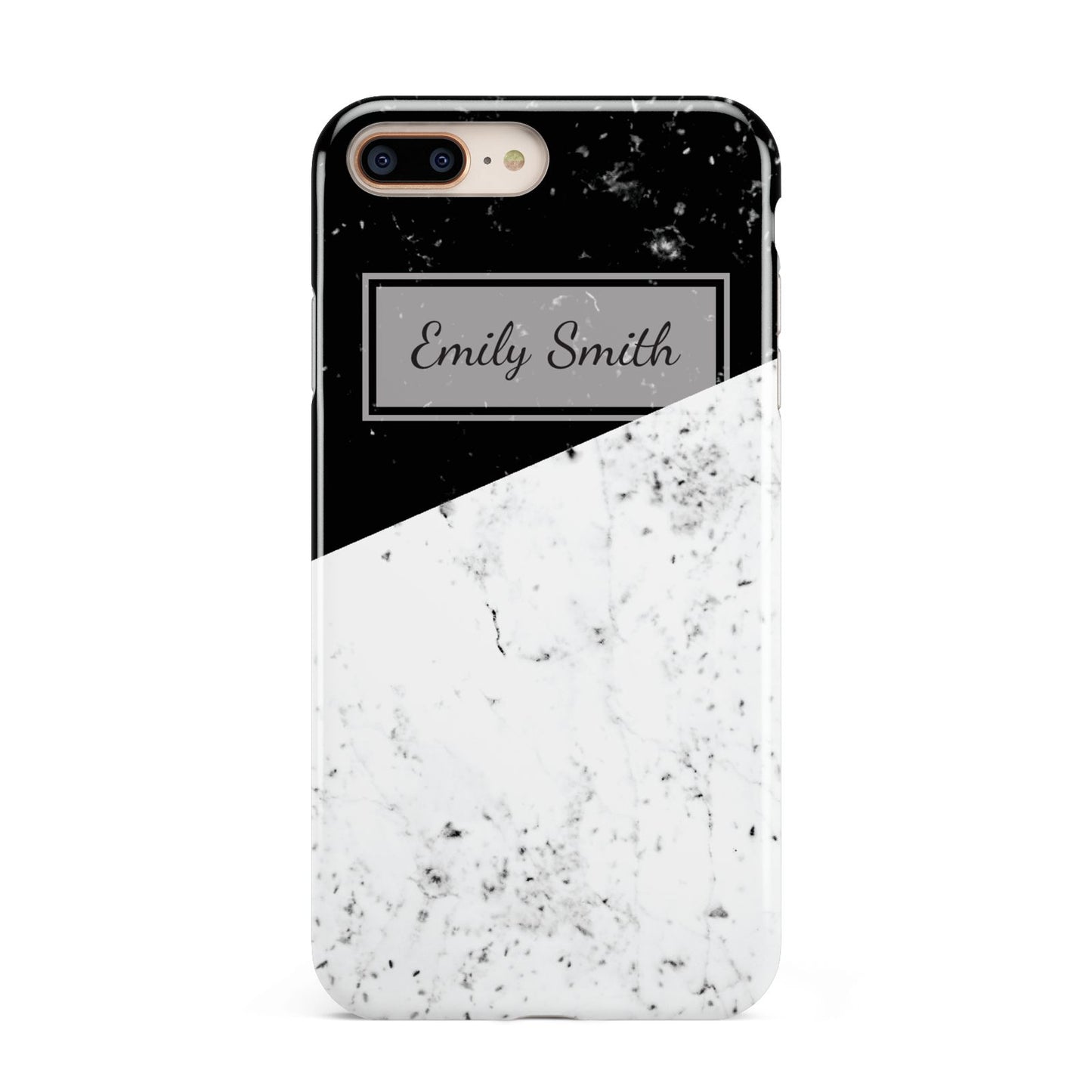 Personalised Day Night Marble Name Initials Apple iPhone 7 8 Plus 3D Tough Case