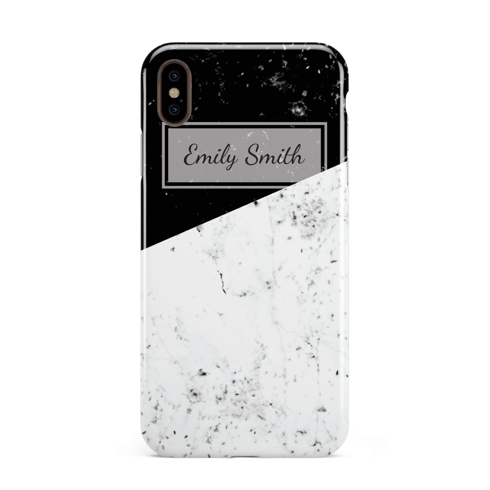 Personalised Day Night Marble Name Initials Apple iPhone Xs Max 3D Tough Case