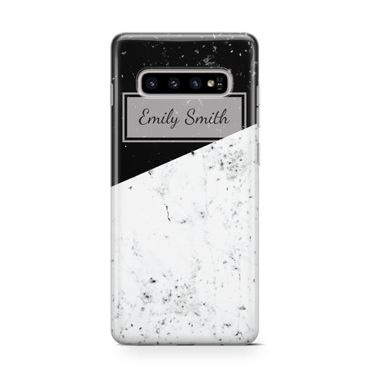 Personalised Day Night Marble Name Initials Protective Samsung Galaxy Case