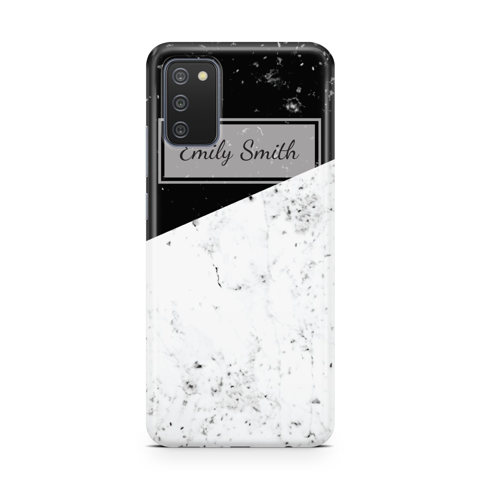 Personalised Day Night Marble Name Initials Samsung A02s Case