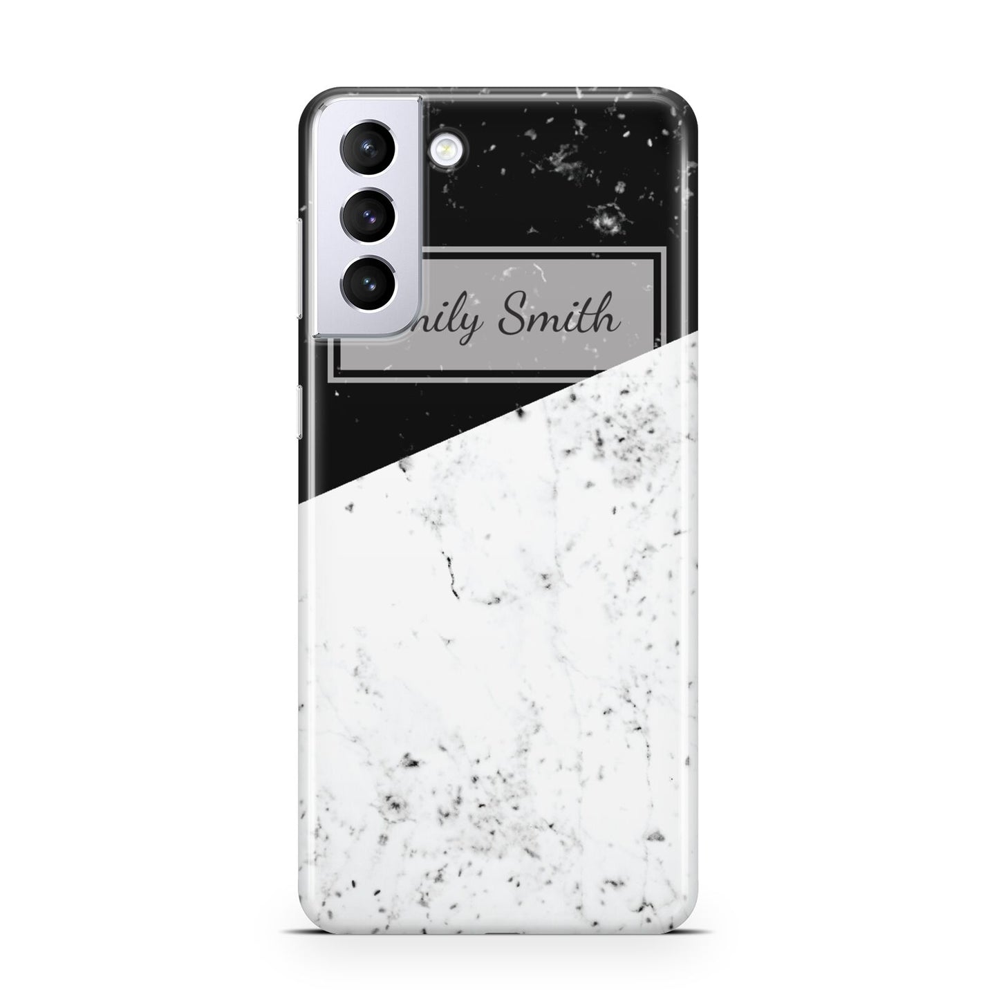 Personalised Day Night Marble Name Initials Samsung S21 Plus Case