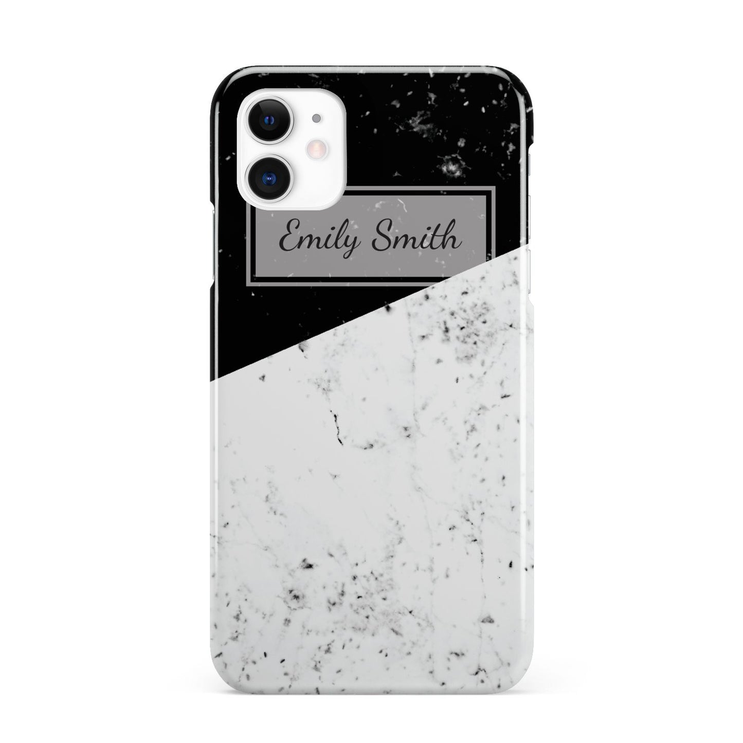 Personalised Day Night Marble Name Initials iPhone 11 3D Snap Case