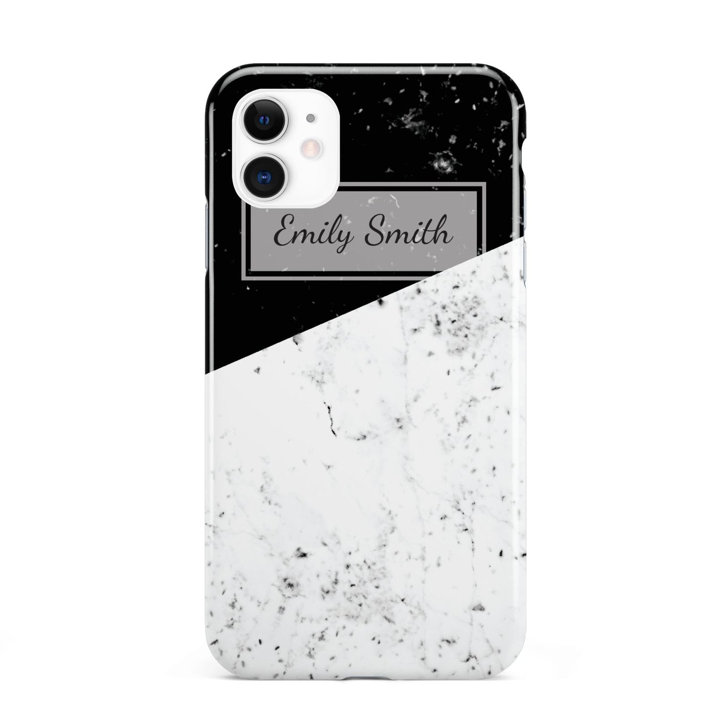 Personalised Day Night Marble Name Initials iPhone 11 3D Tough Case