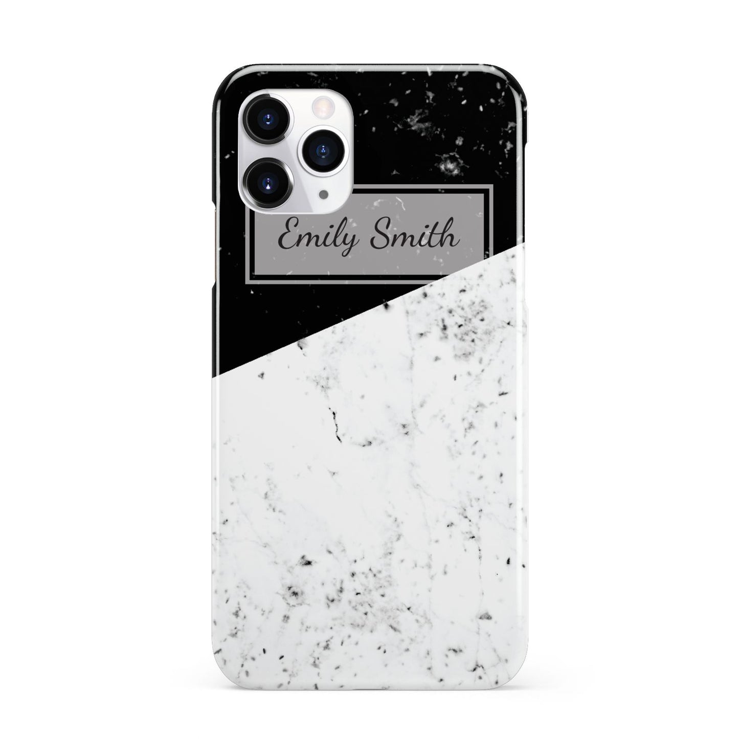 Personalised Day Night Marble Name Initials iPhone 11 Pro 3D Snap Case