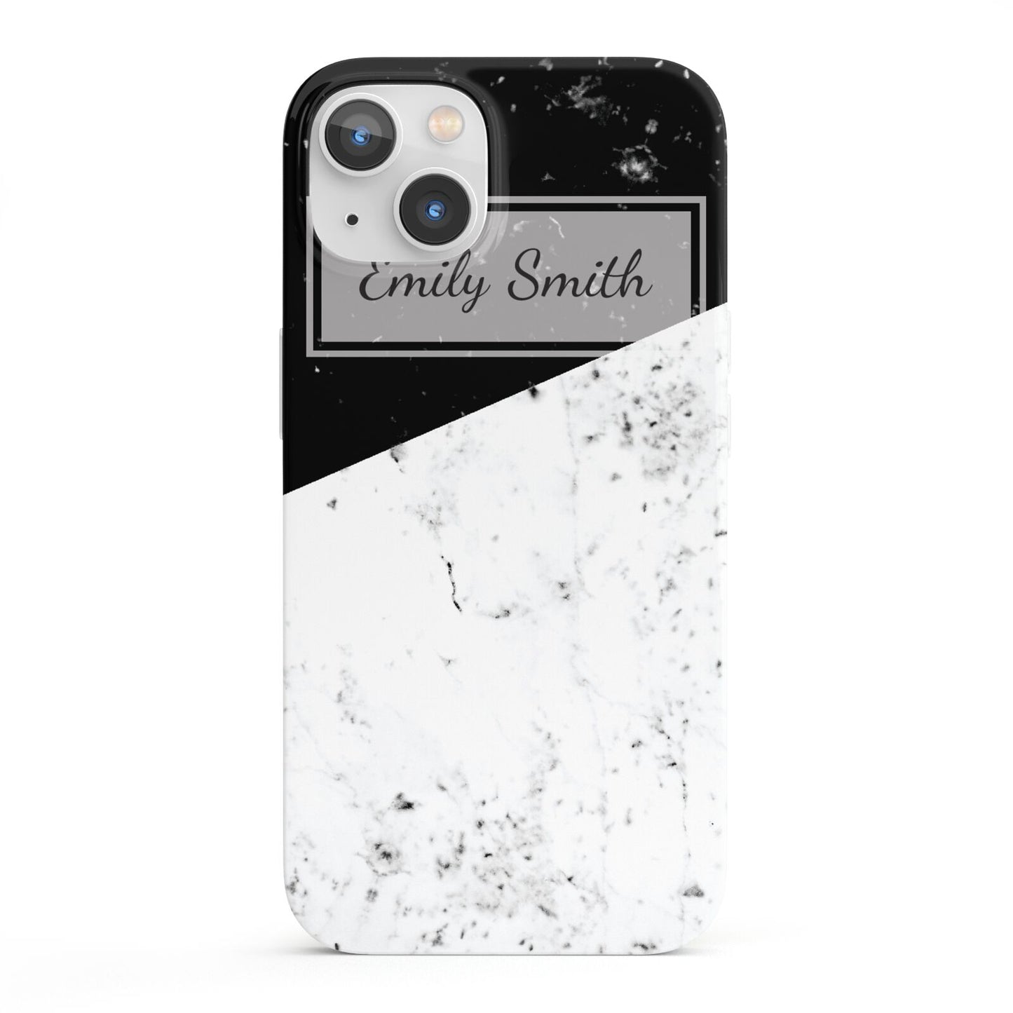 Personalised Day Night Marble Name Initials iPhone 13 Full Wrap 3D Snap Case