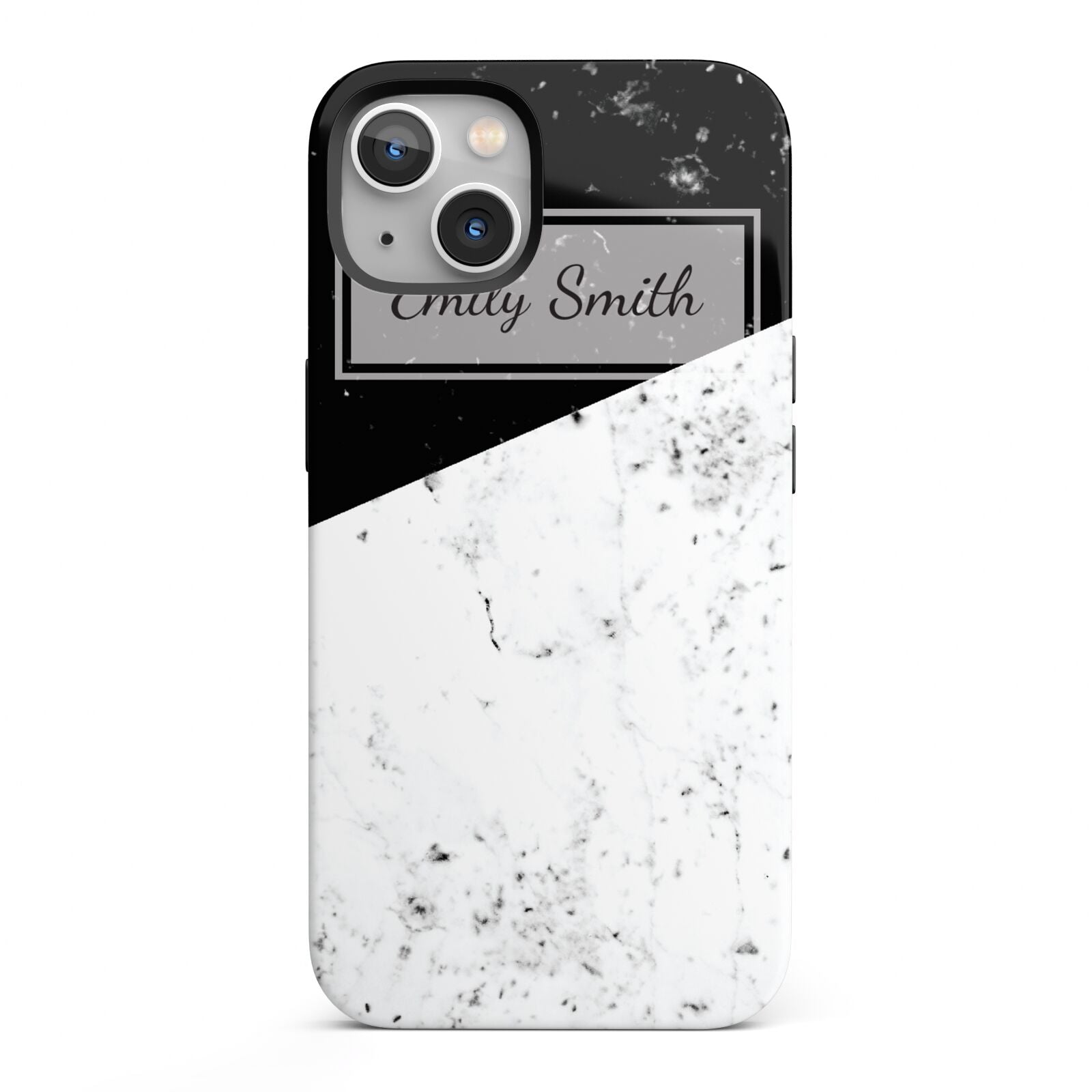 Personalised Day Night Marble Name Initials iPhone 13 Full Wrap 3D Tough Case