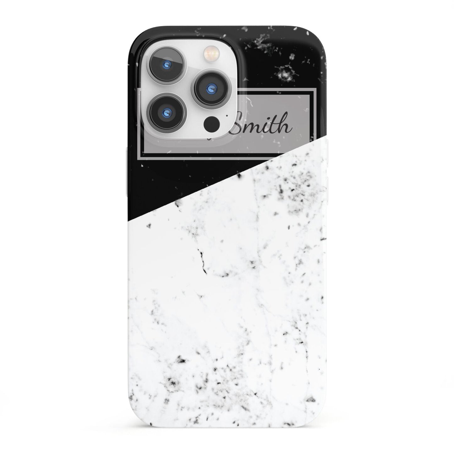 Personalised Day Night Marble Name Initials iPhone 13 Pro Full Wrap 3D Snap Case