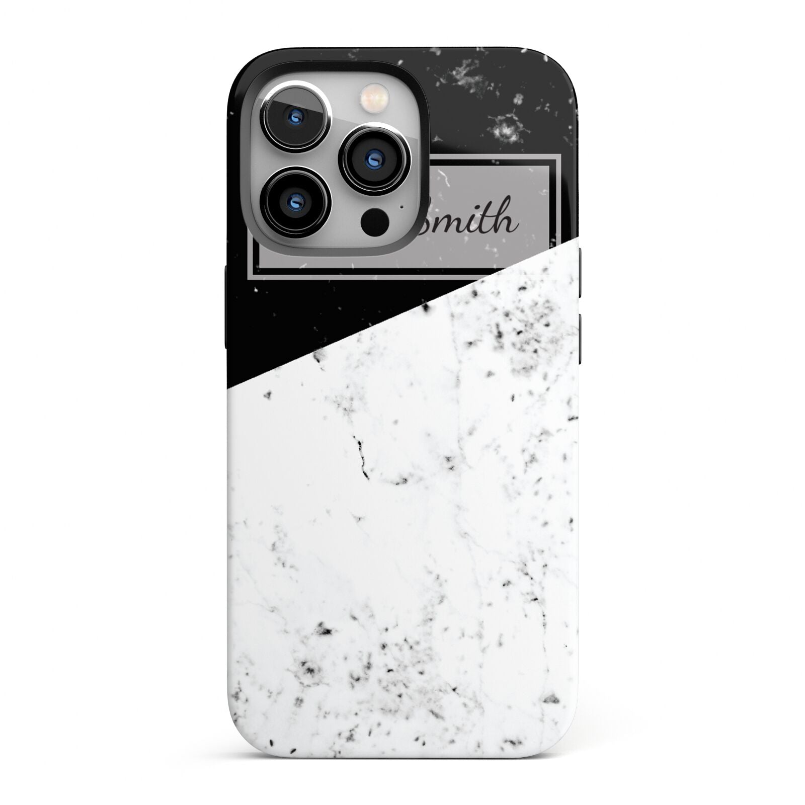 Personalised Day Night Marble Name Initials iPhone 13 Pro Full Wrap 3D Tough Case