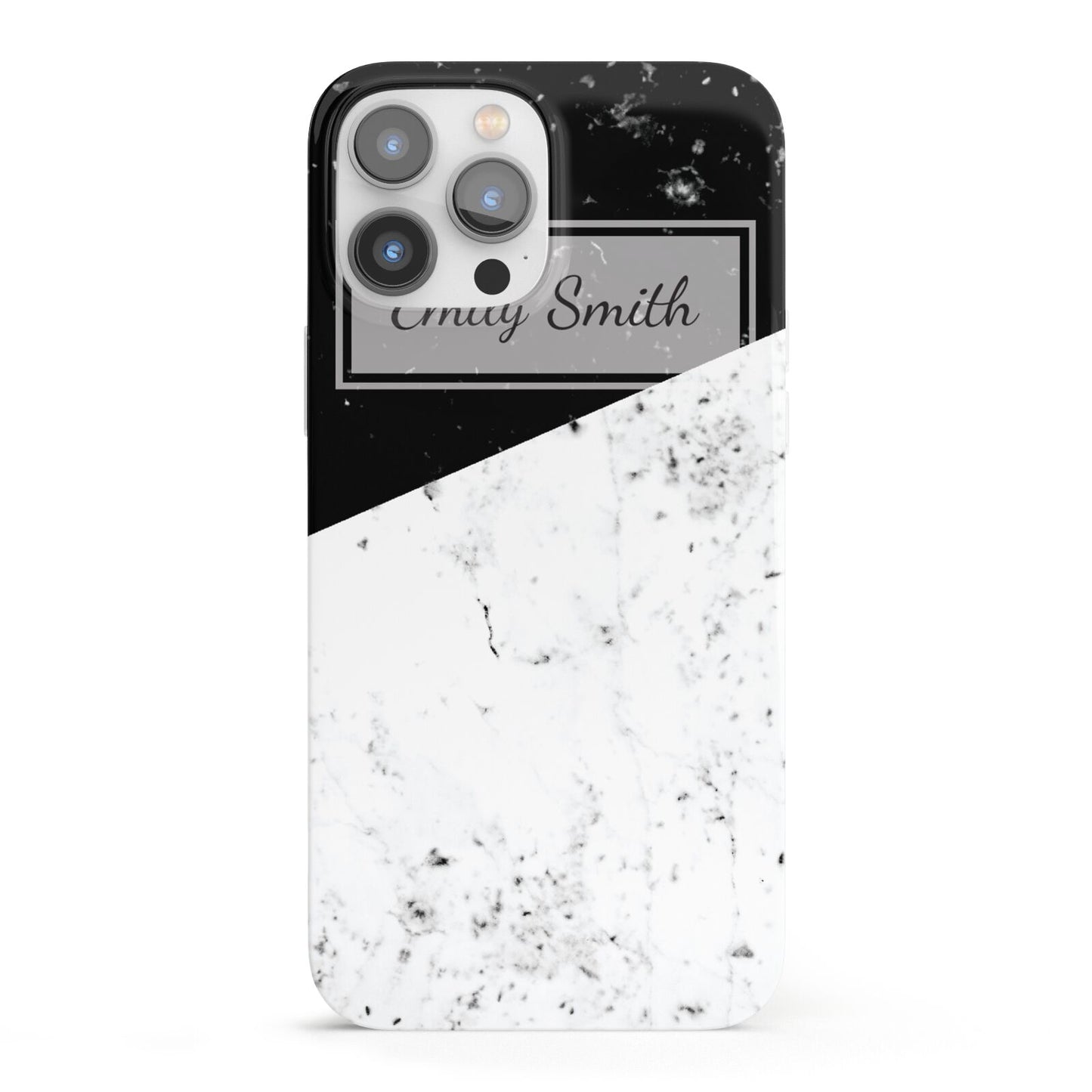 Personalised Day Night Marble Name Initials iPhone 13 Pro Max Full Wrap 3D Snap Case