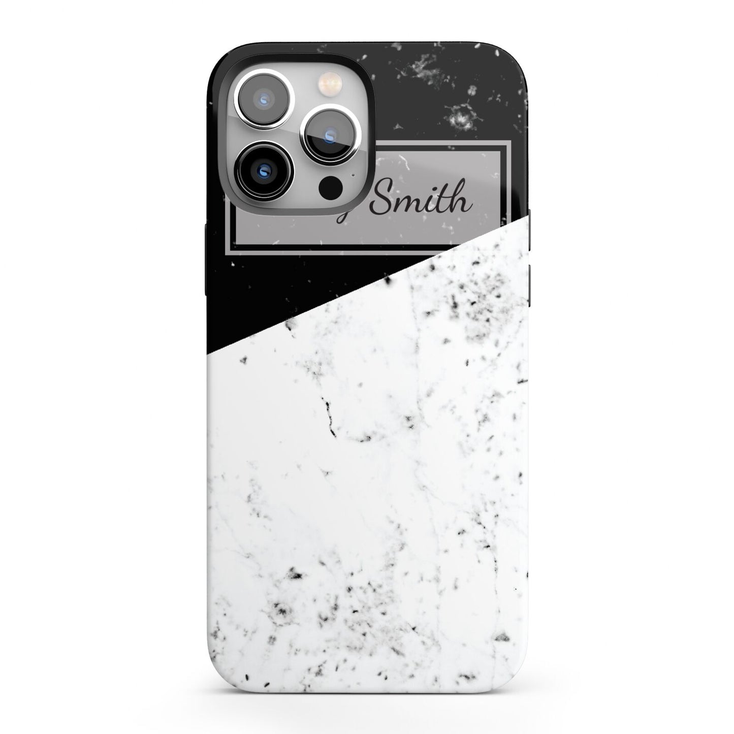 Personalised Day Night Marble Name Initials iPhone 13 Pro Max Full Wrap 3D Tough Case