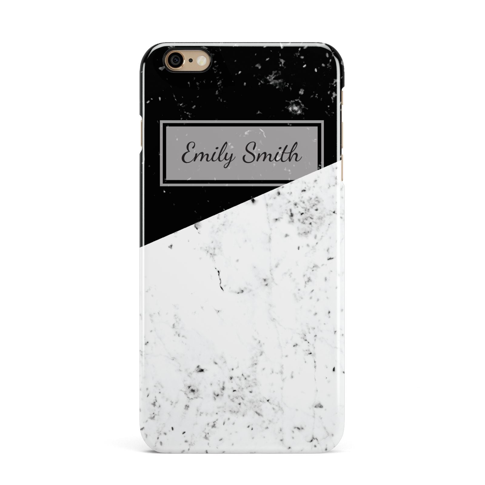 Personalised Day Night Marble Name Initials iPhone 6 Plus 3D Snap Case on Gold Phone