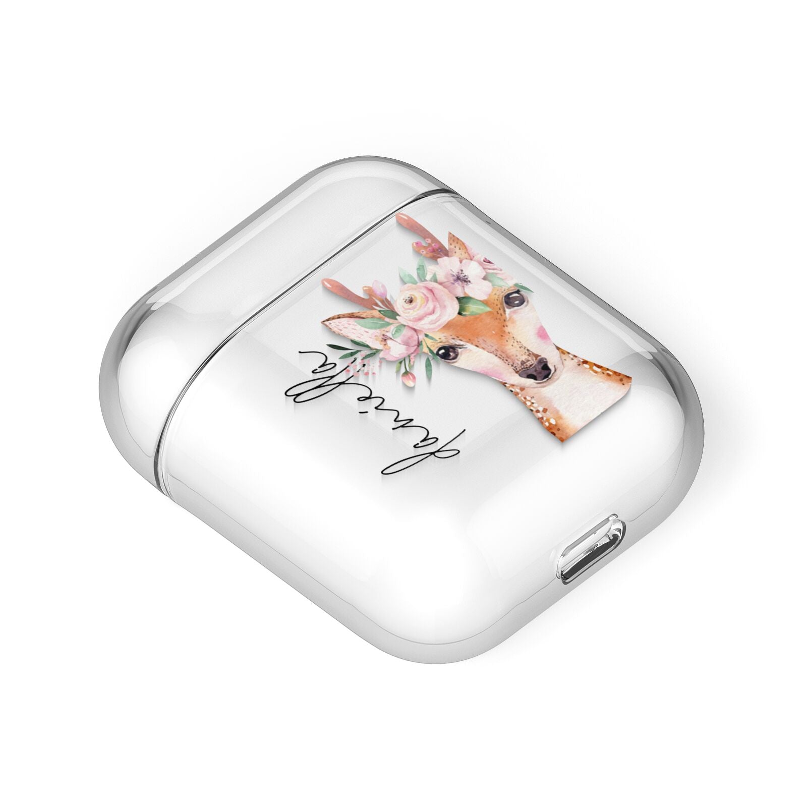 Personalised Deer AirPods Case Laid Flat