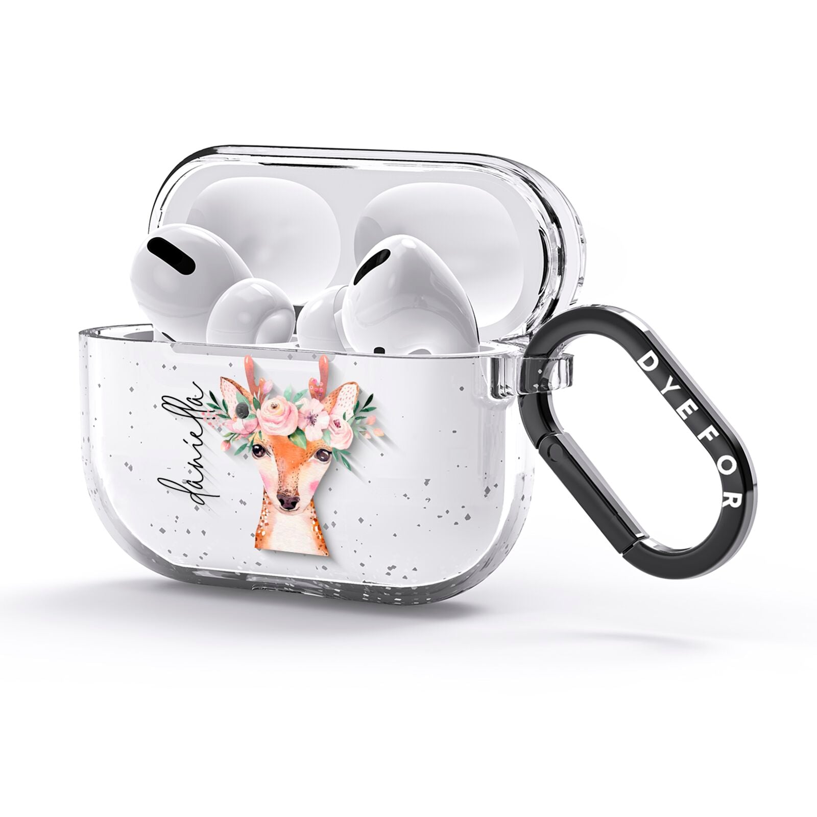 Personalised Deer AirPods Glitter Case 3rd Gen Side Image