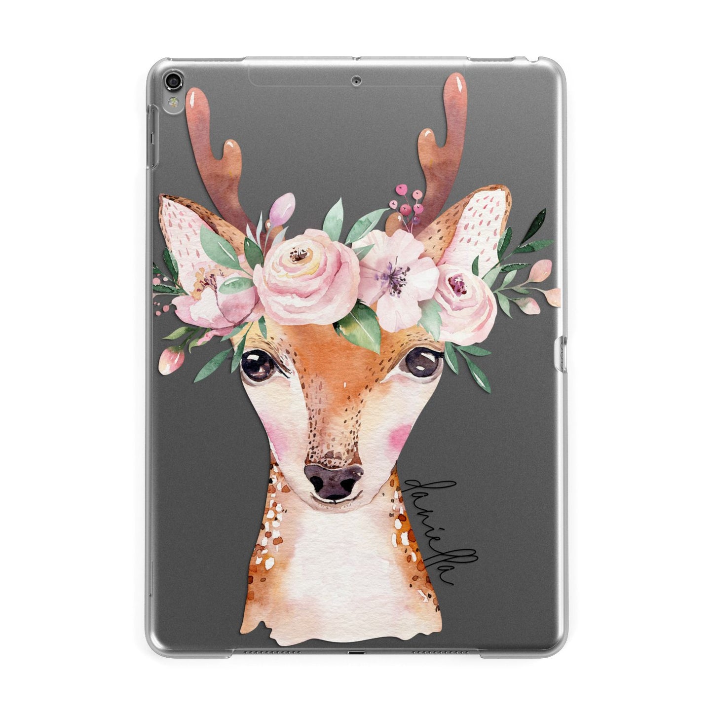 Personalised Deer Apple iPad Grey Case