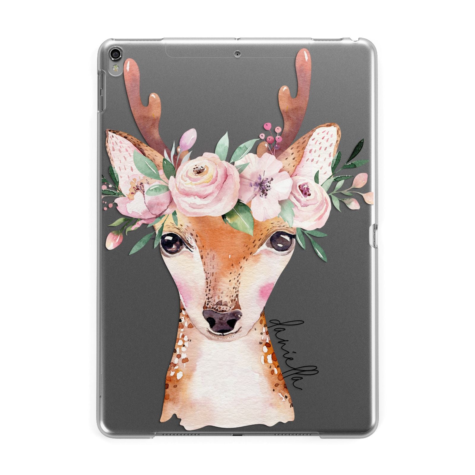 Personalised Deer Apple iPad Grey Case