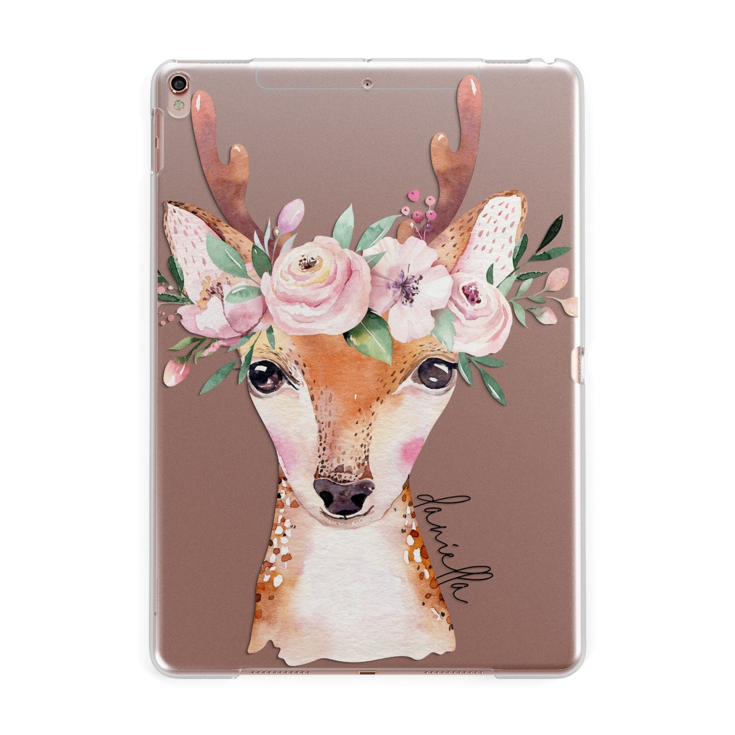 Personalised Deer Apple iPad Rose Gold Case