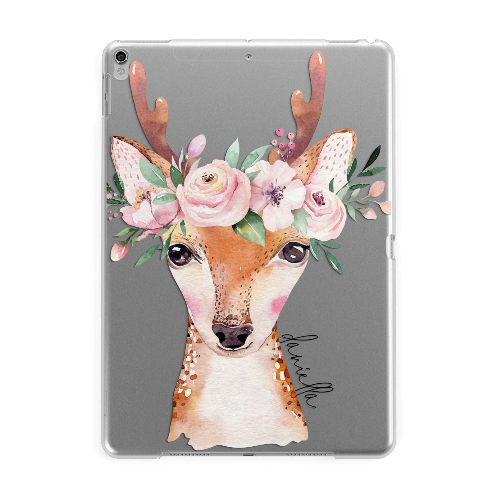 Personalised Deer Apple iPad Silver Case