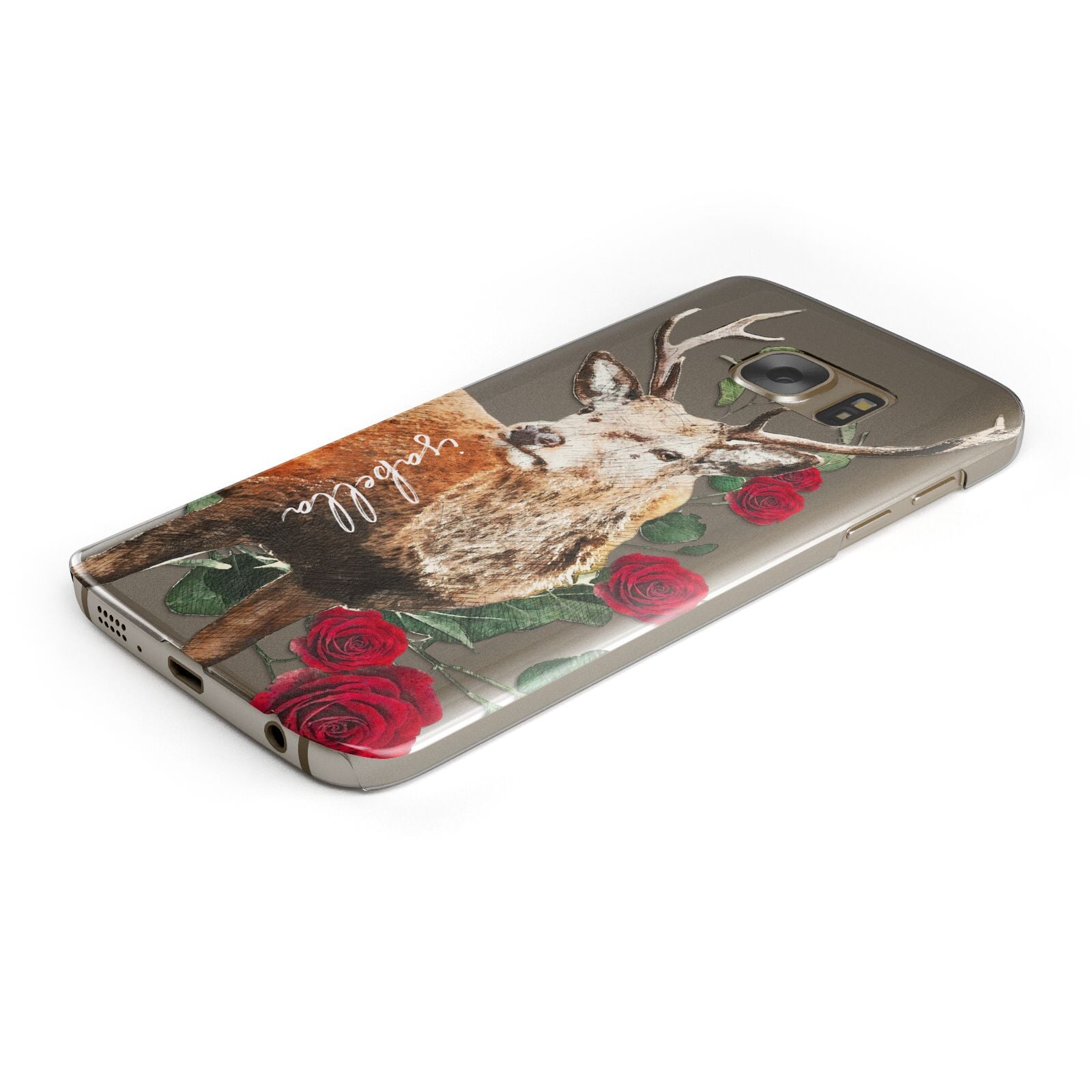 Personalised Deer Name Protective Samsung Galaxy Case Angled Image