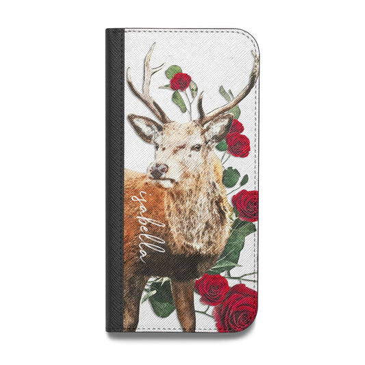 Personalised Deer Name Vegan Leather Flip iPhone Case