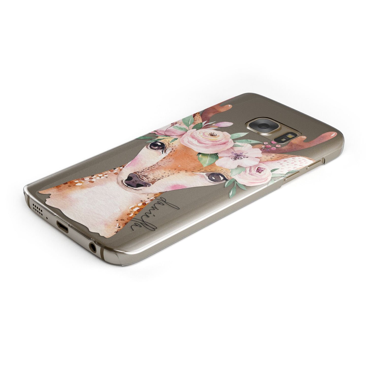 Personalised Deer Protective Samsung Galaxy Case Angled Image