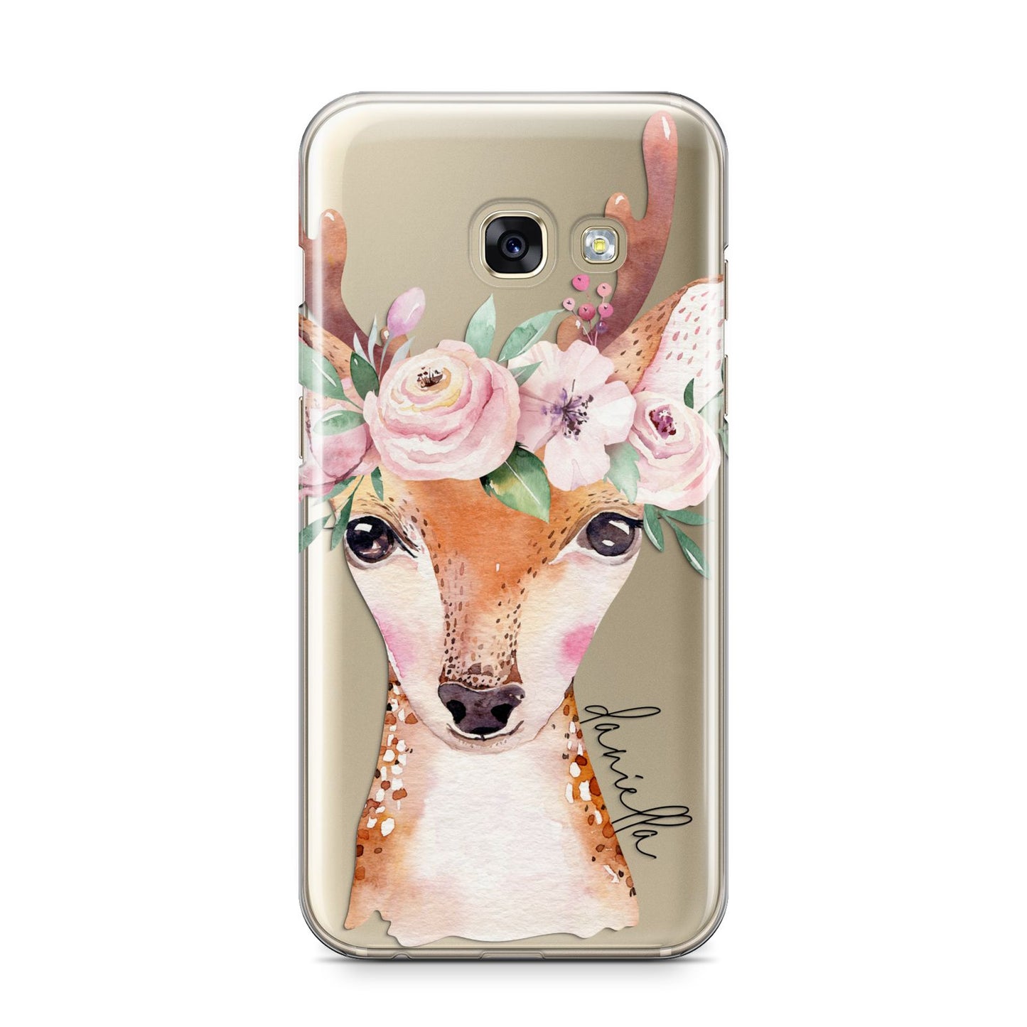 Personalised Deer Samsung Galaxy A3 2017 Case on gold phone