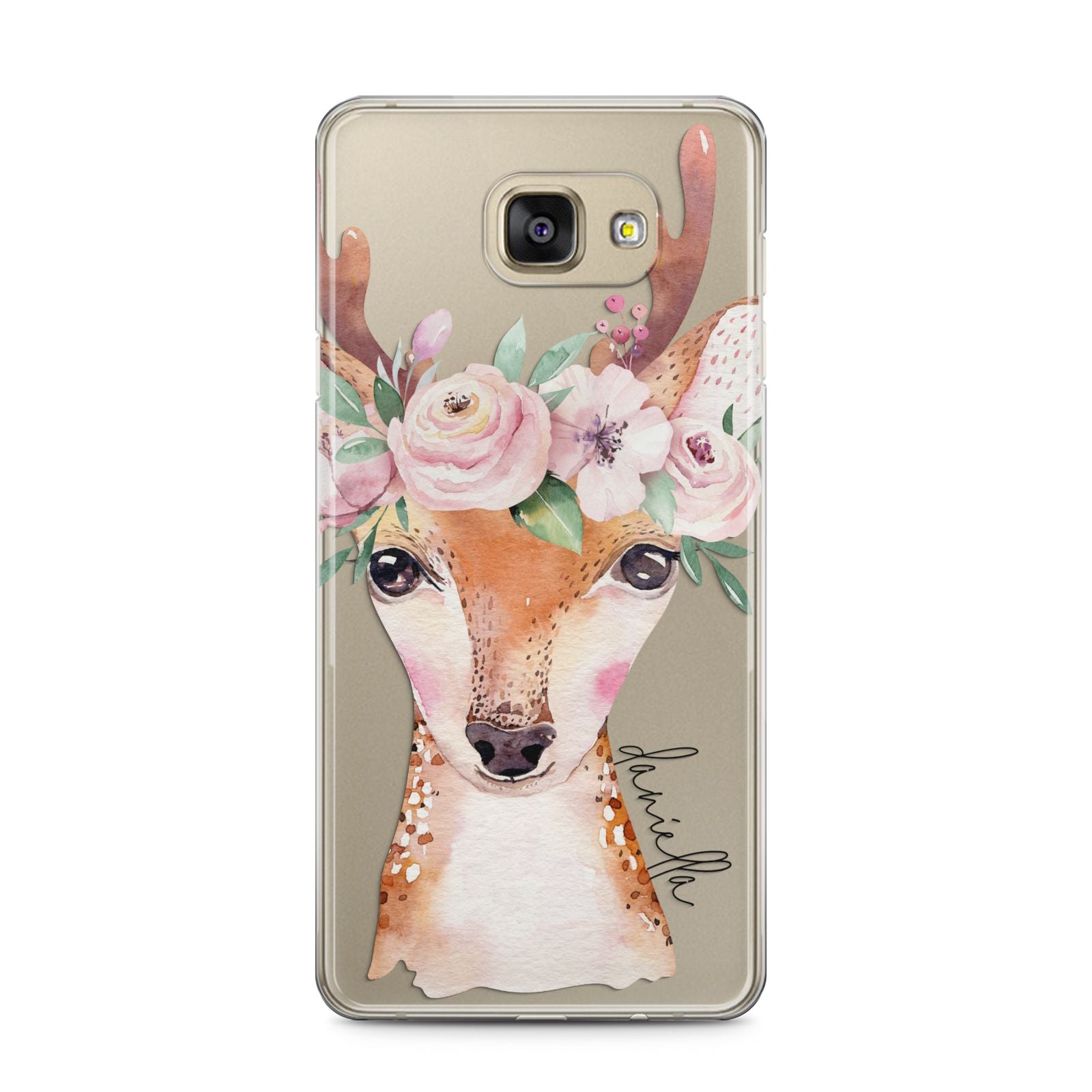 Personalised Deer Samsung Galaxy A5 2016 Case on gold phone