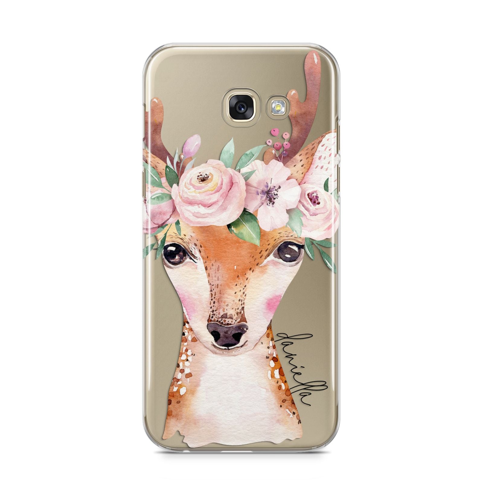 Personalised Deer Samsung Galaxy A5 2017 Case on gold phone