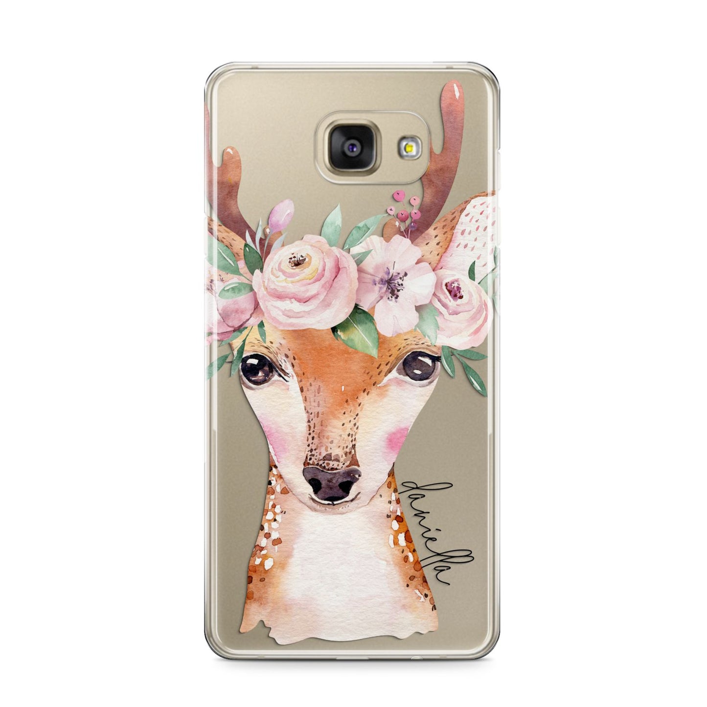 Personalised Deer Samsung Galaxy A9 2016 Case on gold phone