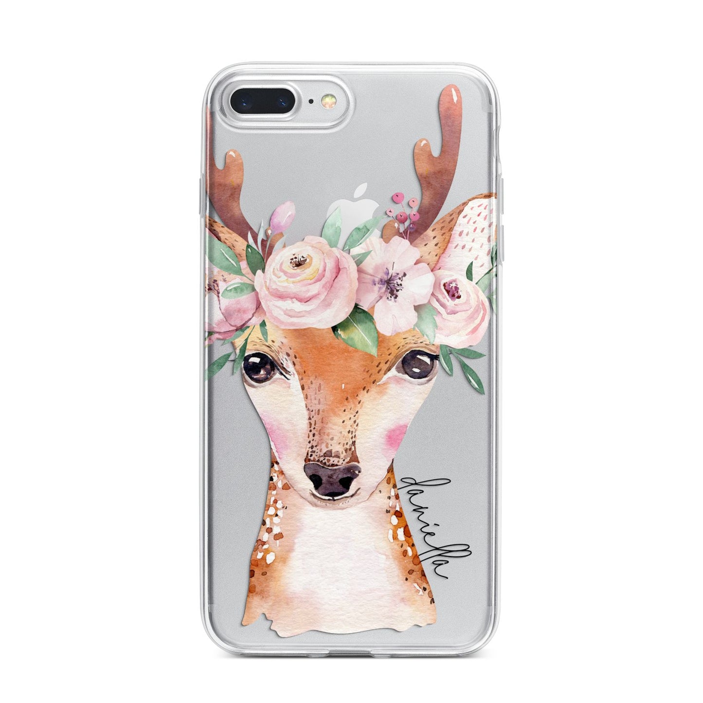 Personalised Deer iPhone 7 Plus Bumper Case on Silver iPhone