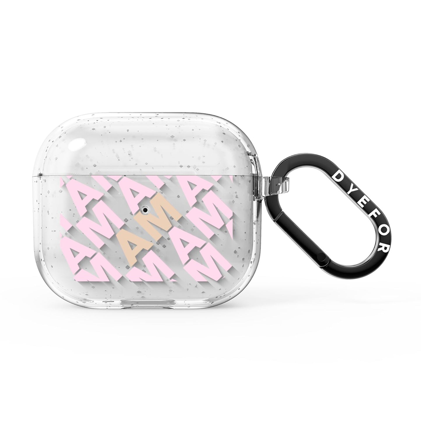 Personalised Diagonal Bold Initials AirPods Glitter Case 3rd Gen